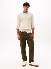 Tommy Hilfiger White Crew Neck Jumper With Cashmere - Image 1 of 4
