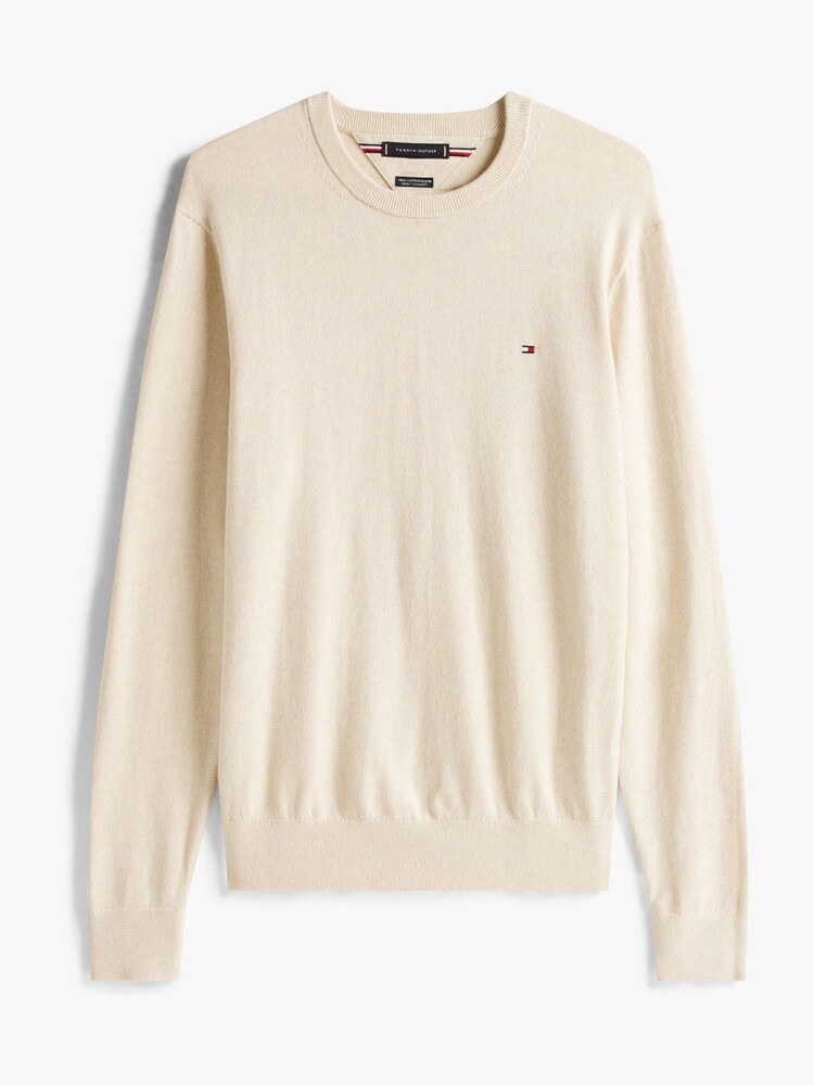 Tommy Hilfiger White Crew Neck Jumper With Cashmere - Image 4 of 4 Tommy Hilfiger White Crew Neck Jumper With Cashmere - Image 4 of 4
