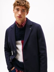 Tommy Hilfiger Blue Smart Casual Wool Blend Single Breasted Coat - Image 3 of 5