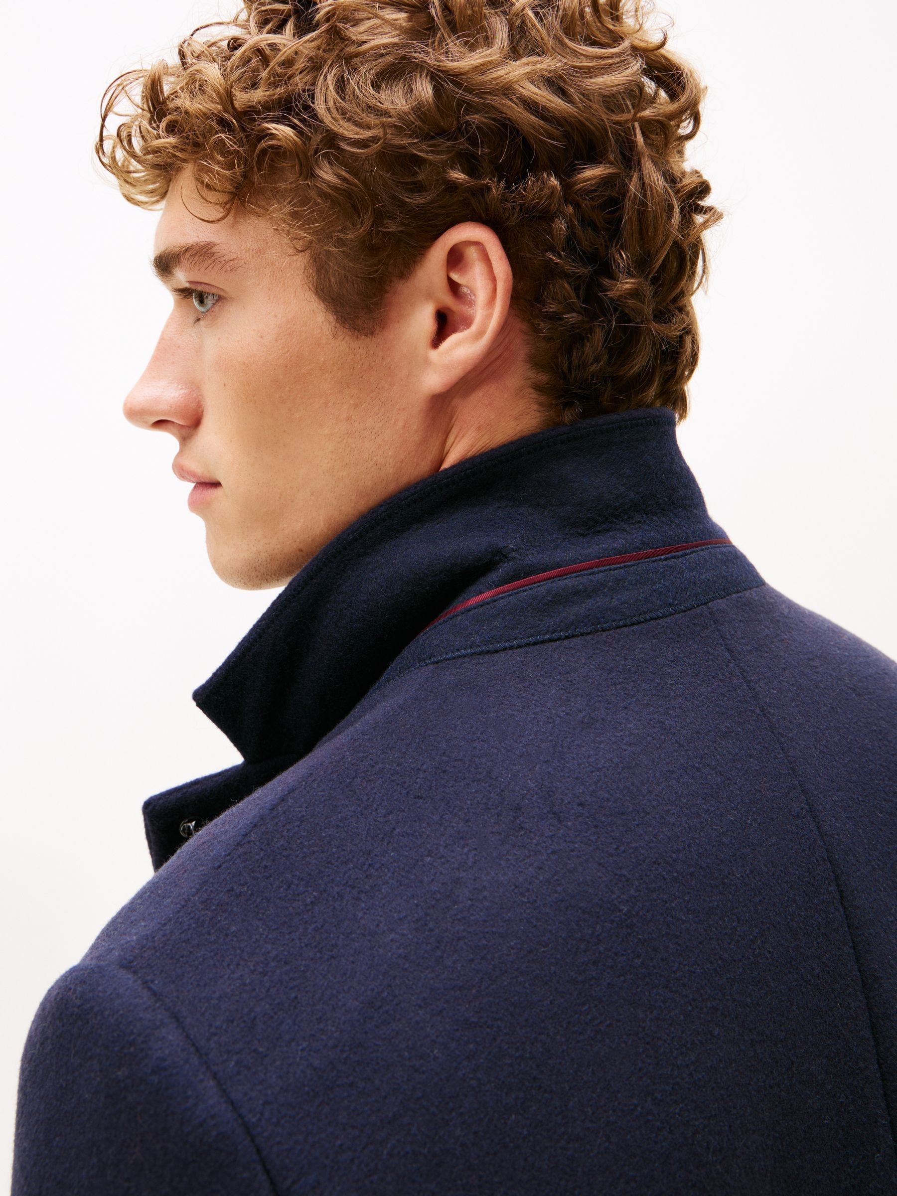 M*a様 ENFOLD round hem coat 38 ダークネイビー Buy Tommy Hilfiger Blue Smart Casual Wool Blend Single Breasted