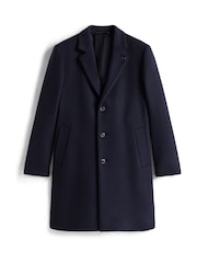 Tommy Hilfiger Blue Smart Casual Wool Blend Single Breasted Coat - Image 5 of 5
