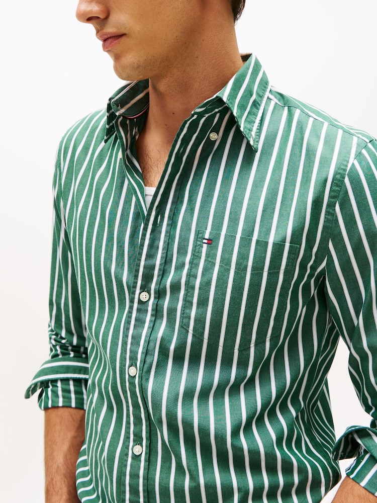 tommy hilfiger green striped dress Tommy Hilfiger Size 16 Navy/Green/White Stripe Pre-Owned Ladies Dress