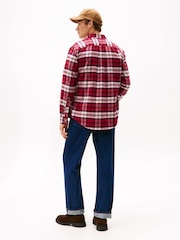 Tommy Hilfiger Red Regular Fit Tartan Check Flannel Shirt - Image 2 of 5