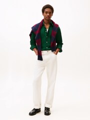Tommy Hilfiger Ornamental Green Regular Fit Flag Embroidery Oxford Shirt - Image 4 of 5