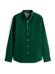 Tommy Hilfiger Ornamental Green Regular Fit Flag Embroidery Oxford Shirt - Image 5 of 5