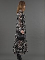 Religion Black Loose Zoe Maxi Dress In Monochrome Floral Print - Image 4 of 7