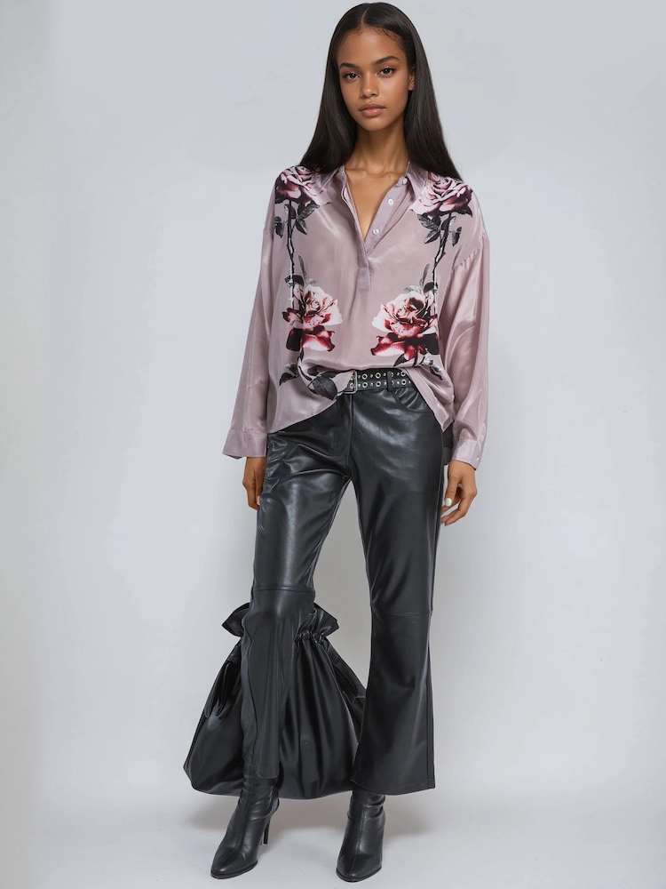 Religion Nude/Pink Loose Fit Diana Shirt In Rose Heart Print - Image 2 of 6
