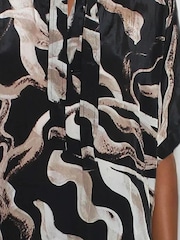 Religion Black Oversized Glory Tunic Shirt In Brown Abstract Print - Image 4 of 5