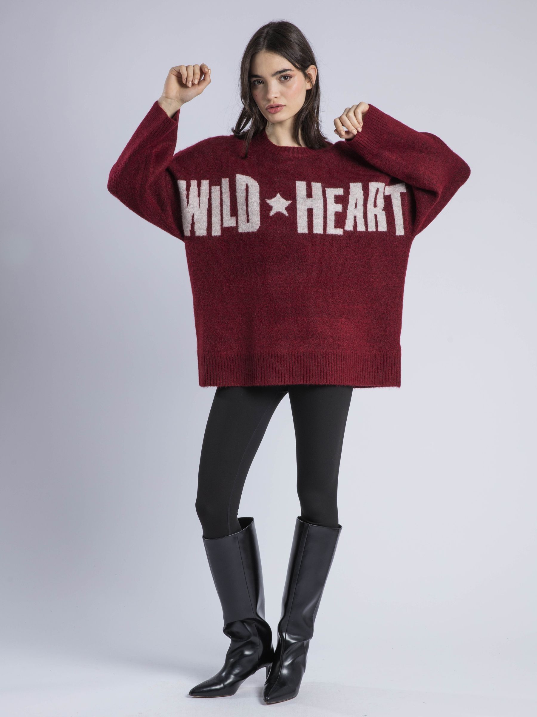 トップス Heart loose knit AM1102 ANDMARY】Heart loose knit
