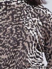 Religion Animal Loose Emmy Turtle Neck Top In Golden Zebra Animal Velvet Jersey - Image 5 of 6