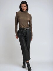 Religion Brown Luna Poloneck Top In Brown Lurex - Image 2 of 7
