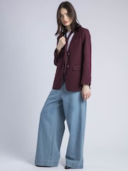 Religion Red Emily Collarless Blazer Jacket with Tie - Image 1 of 6