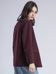 Religion Red Emily Collarless Blazer Jacket with Tie - Image 2 of 6