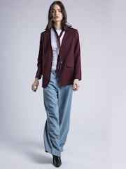 Religion Red Emily Collarless Blazer Jacket with Tie - Image 6 of 6