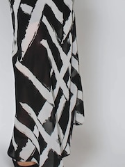 Religion Black Lily Column Bias Cut Maxi Dress In Abstract Monochrome Stripe Print - Image 4 of 4