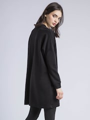 Religion Black Flora Sweat Tunic Dress With Rock Star Embroidered Slogan - Image 3 of 6