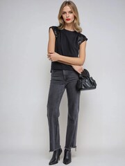 Religion Black Just Rose Embellished Sleeve T-Shirt - Image 2 of 6