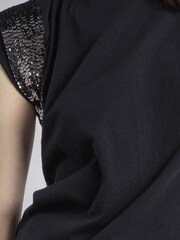 Religion Black Just Rose Embellished Sleeve T-Shirt - Image 6 of 6