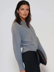 Religion Grey Lucy Love Jumper In Soft Loose Knit With Love Embroidered Slogan - Image 5 of 6