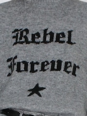 Religion Grey Rebel Forever Crew neck Slogan Jumper in Soft Yarn - Image 4 of 5