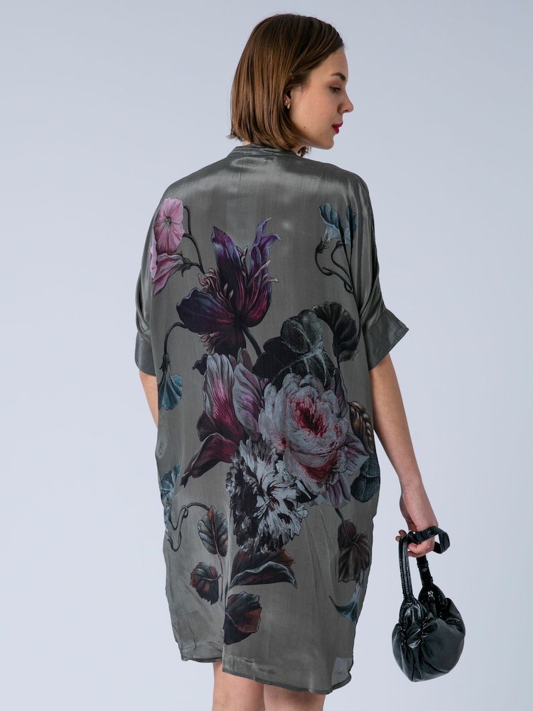 dark grey tunic dress Grey short front pullover tunic dress by Nuichan