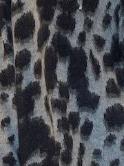 Religion Animal Print Erin Knitted Funnel Neck Jumper Dress In Grey Animal Leopard Print - Image 6 of 6