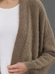 Religion Brown Iris Longline Cardigan In Super Soft Fluffy Yarn - Image 3 of 6