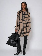 Religion Brown Zoe Long Line Tunic Dress In Bold Abstract Stripe Print - Image 3 of 6