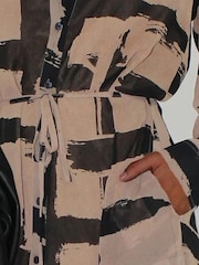 Religion Brown Zoe Long Line Tunic Dress In Bold Abstract Stripe Print - Image 4 of 6