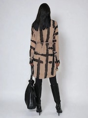 Religion Brown Zoe Long Line Tunic Dress In Bold Abstract Stripe Print - Image 5 of 6