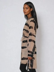 Religion Brown Zoe Long Line Tunic Dress In Bold Abstract Stripe Print - Image 6 of 6