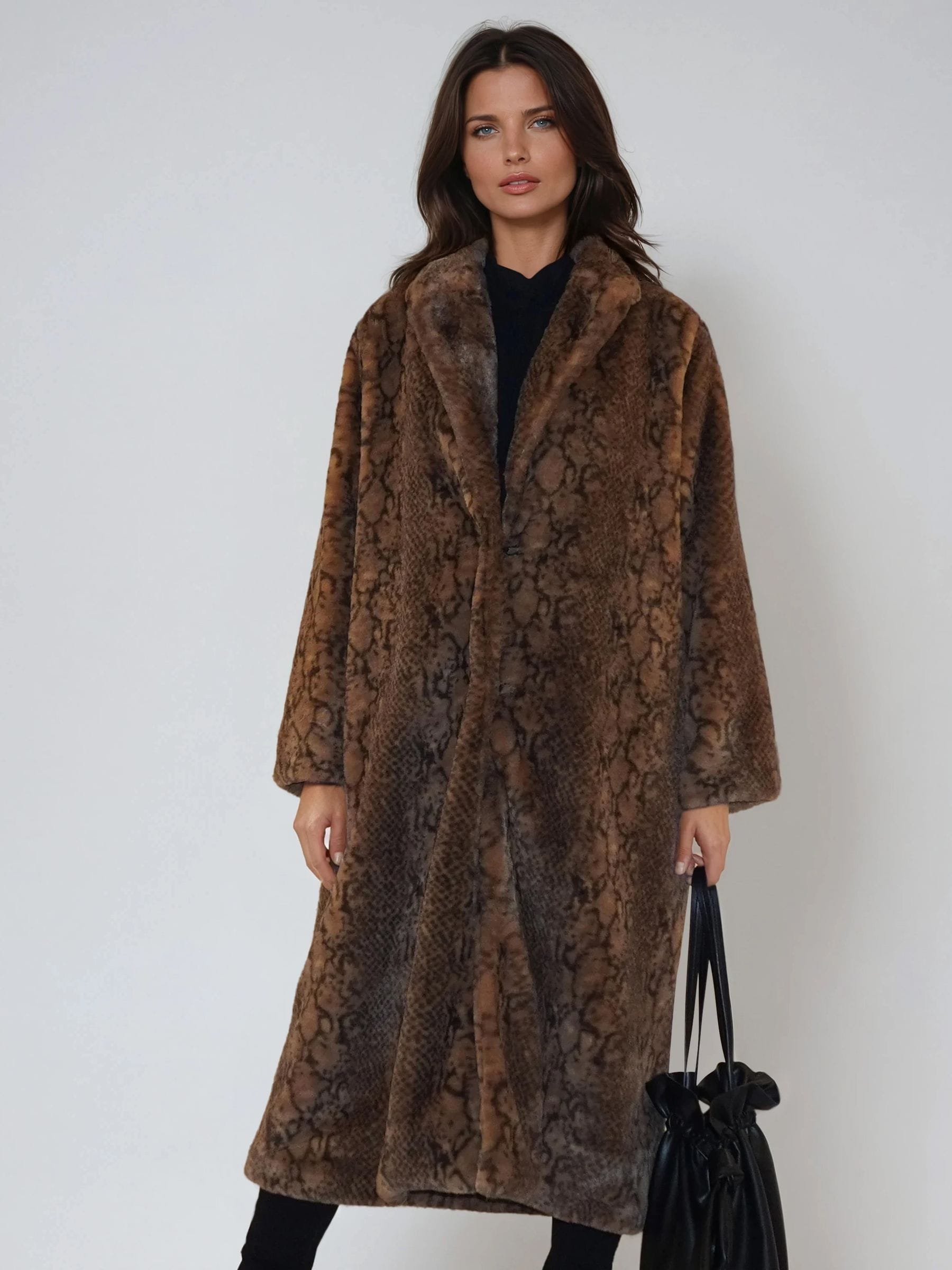 Buy Religion Animal Margot Python Faux Fur Long Line Coat from