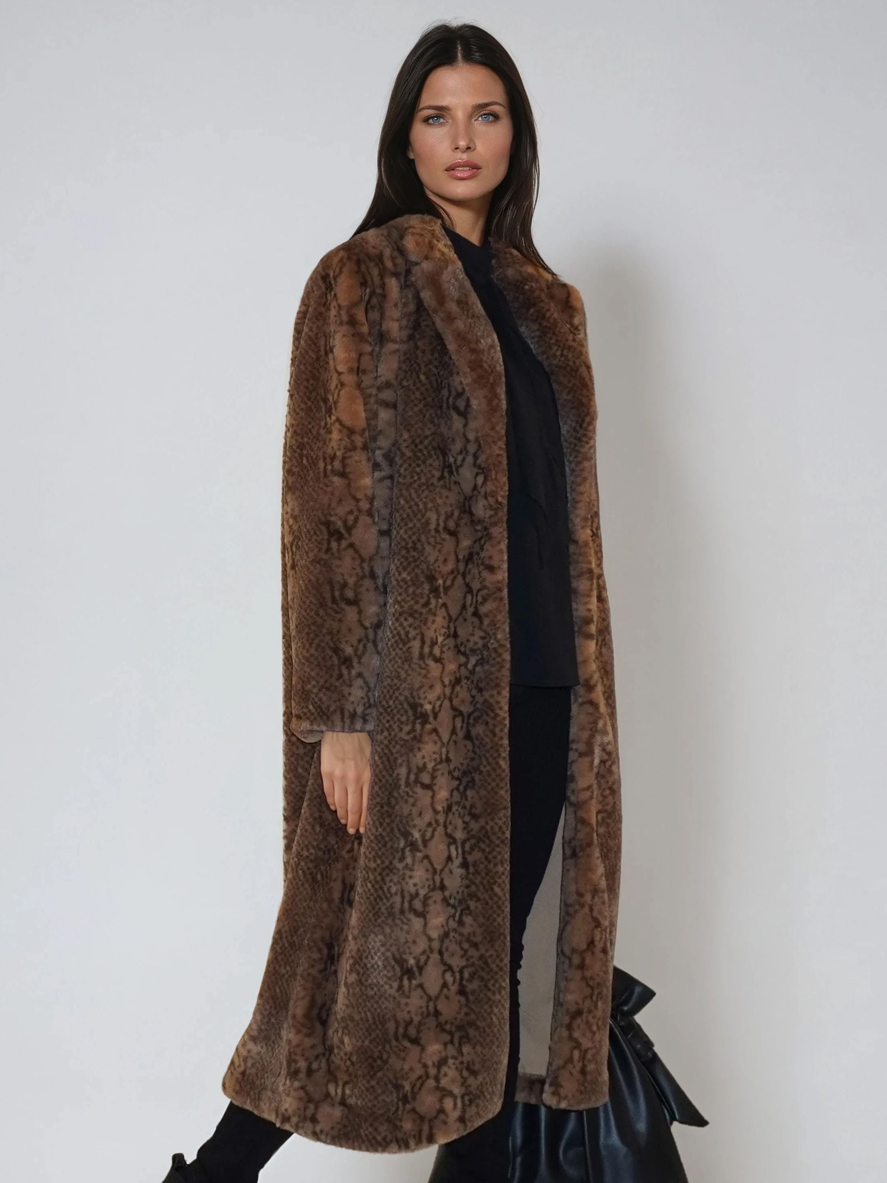 Buy Religion Animal Margot Python Faux Fur Long Line Coat from