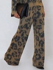 Religion Animal Maximum Knitted Wide Leg Lounge Pants In Jaquard - Image 3 of 6