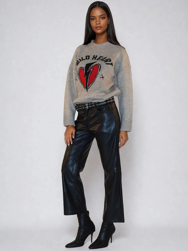 Religion Beige Wild Heart Crew Neck Jumper - Image 2 of 6 Religion Beige Wild Heart Crew Neck Jumper - Image 2 of 6