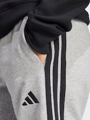 adidas Grey Essentials 3-Stripes French Terry Cuffed Joggers - Image 3 of 5