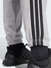 adidas Grey Essentials 3-Stripes French Terry Cuffed Joggers - Image 4 of 5
