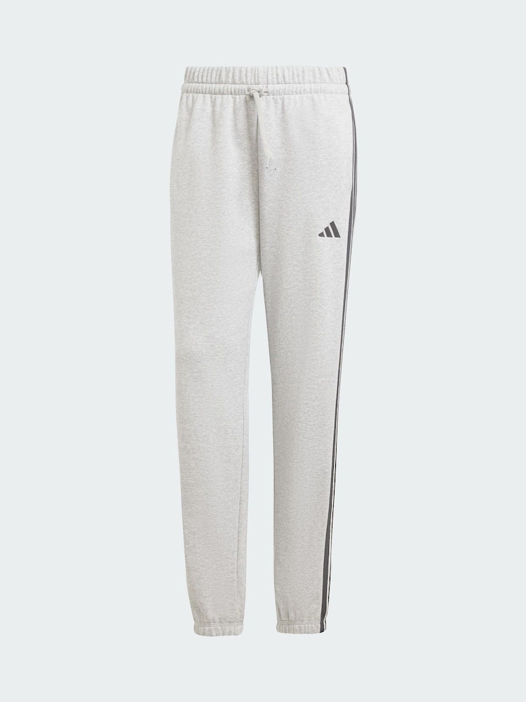adidas Grey Essentials 3-Stripes French Terry Cuffed Joggers - Image 5 of 5