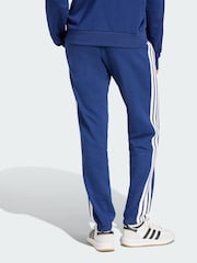 adidas Blue Essentials 3-Stripes French Terry Cuffed Joggers - Image 2 of 5