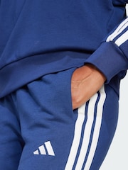 adidas Blue Essentials 3-Stripes French Terry Cuffed Joggers - Image 3 of 5