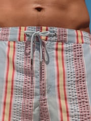 Multi Stripe Seersucker 5 Inch Swim Shorts - Image 5 of 6