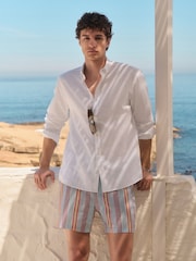 Multi Stripe Seersucker 5 Inch Swim Shorts - Image 6 of 6