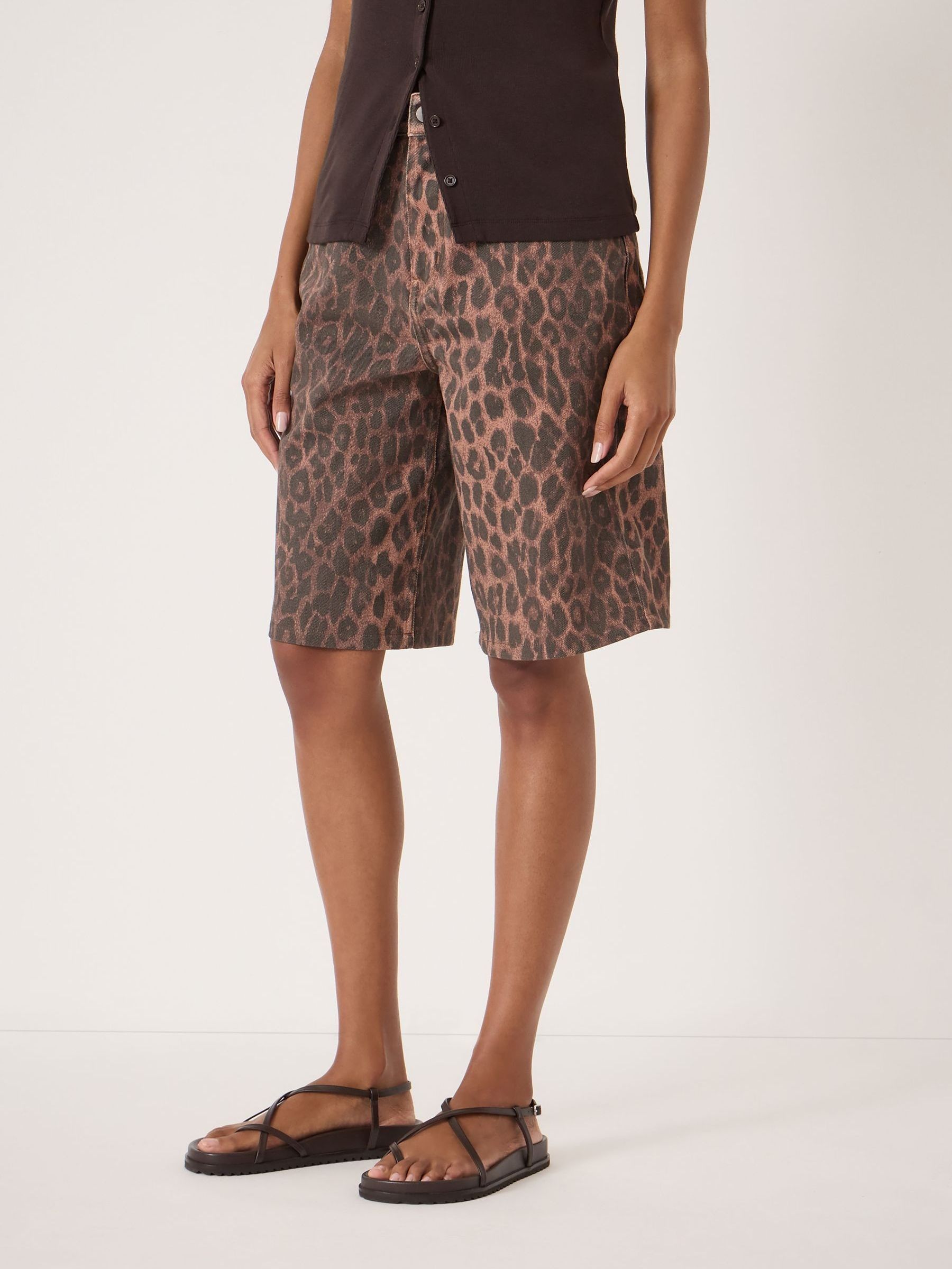 Buy Hush Animal Leopard Print Denim Bermuda Shorts from Next Canada