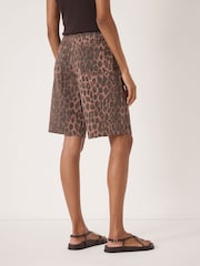 Hush Animal Leopard Print Denim Bermuda Shorts - Image 3 of 5
