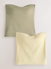 Green/Yellow Hidden Support Cotton Rib Bandeau Bra Top - Image 1 of 9