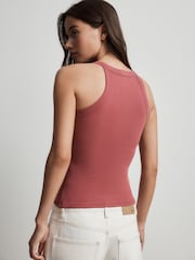 Black/Berry Hidden Support High Neck Vest Bra Top - Image 4 of 9