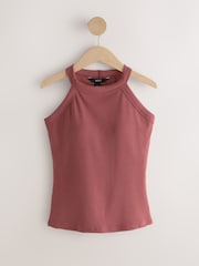 Black/Berry Hidden Support High Neck Vest Bra Top - Image 5 of 9