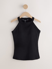 Black/Berry Hidden Support High Neck Vest Bra Top - Image 6 of 9