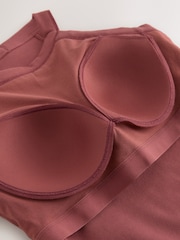Black/Berry Hidden Support High Neck Vest Bra Top - Image 8 of 9