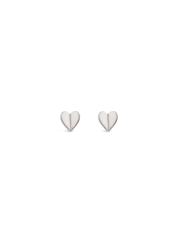 Dinny Hall Plated Bijou Folded Heart Studs Earrings - Obraz 3 z 3